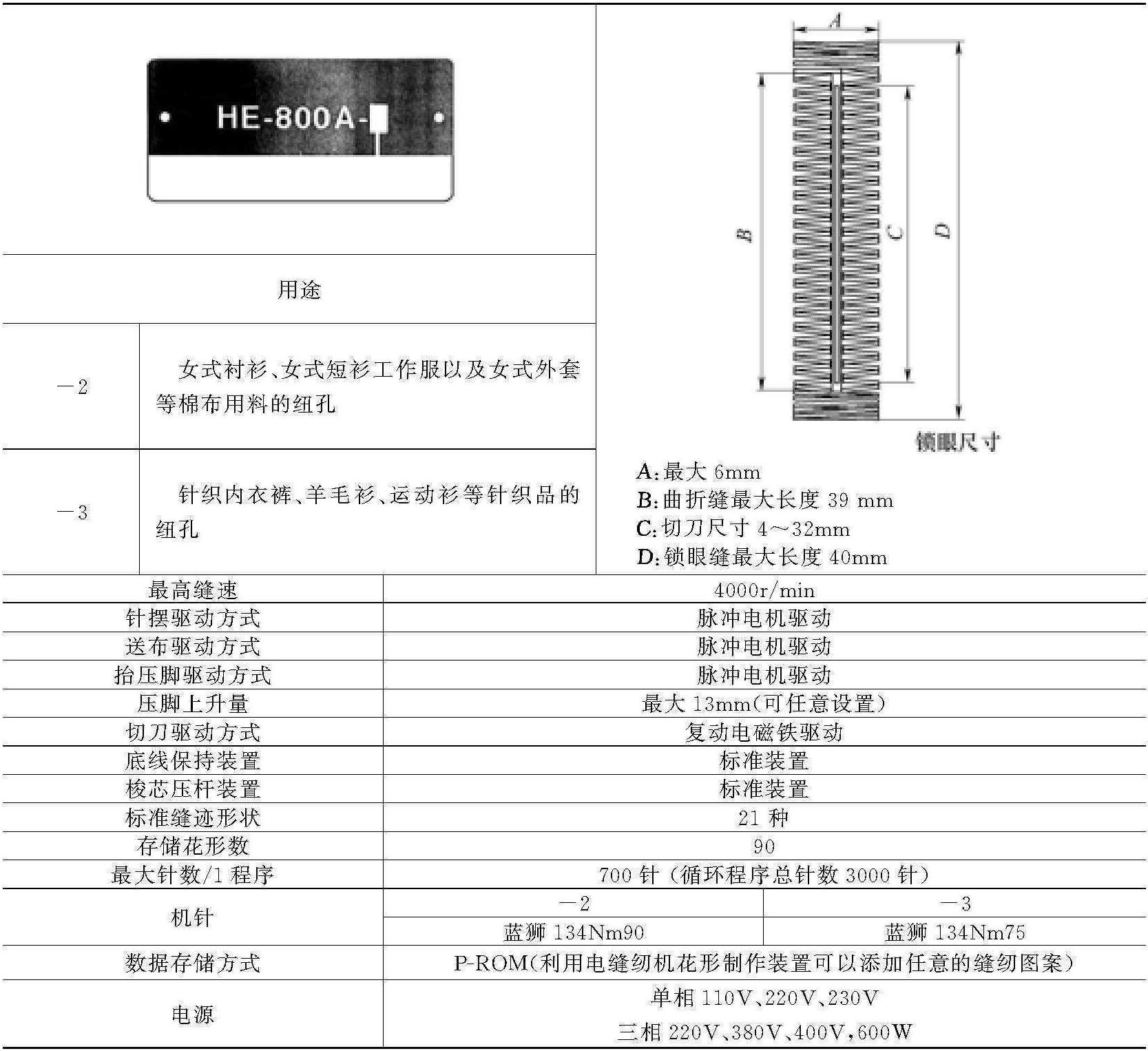 7.1 兄弟HE-800A电脑平缝锁眼机概述